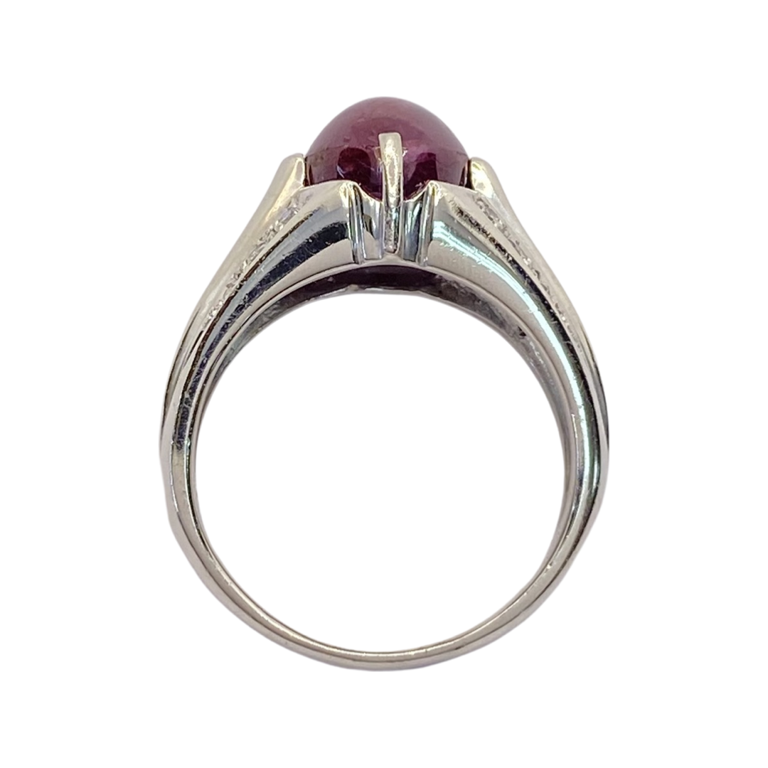 Estate Jewelry Women's Platinum 900 Purple Star Sapphire Ring
