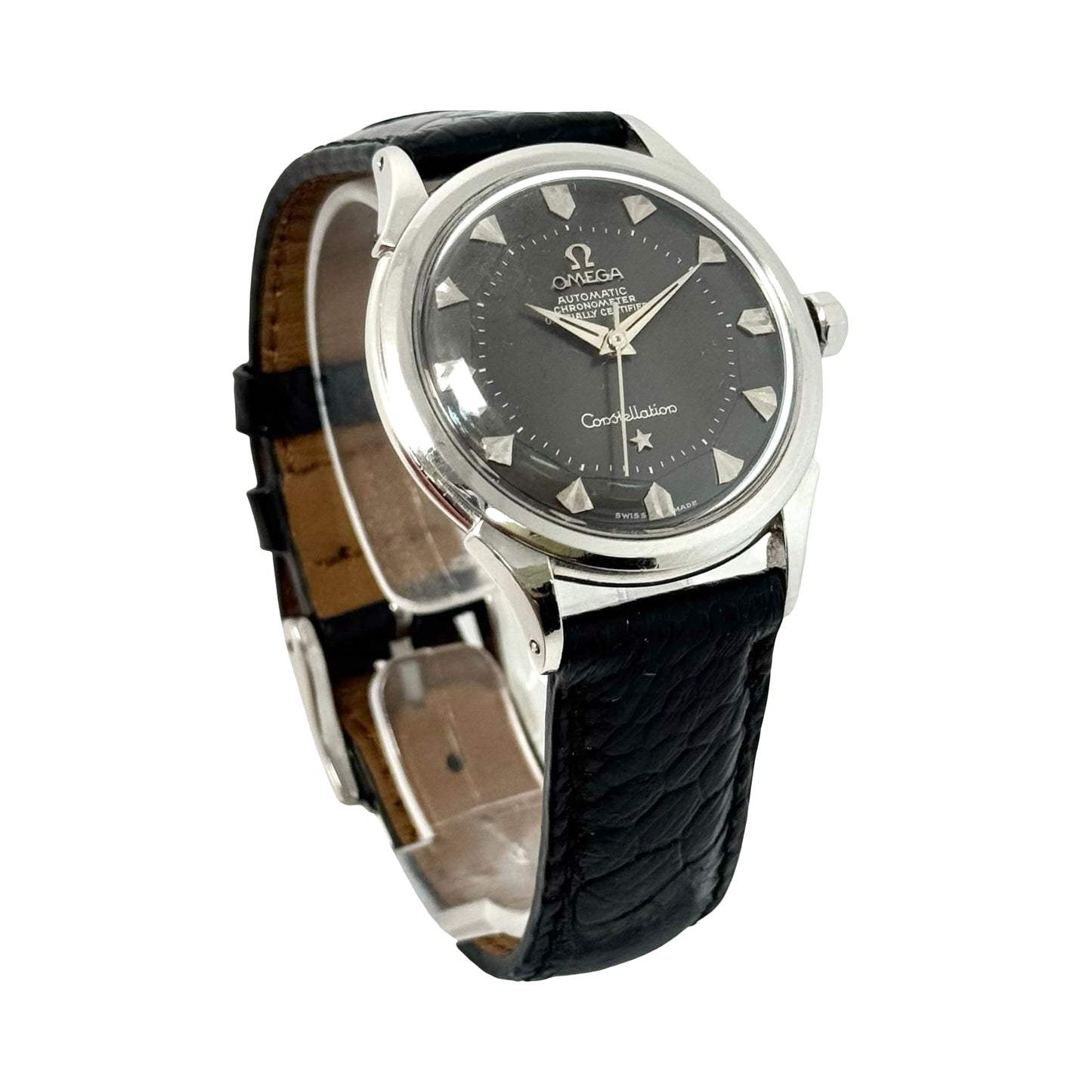 Omega Constellation Officially Certified Chronometer Pie Pan Black Shark Tooth Dial 2852