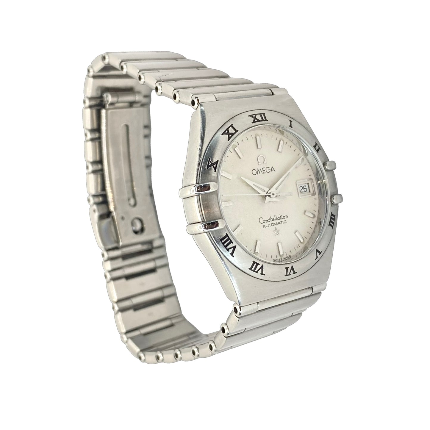Omega Constellation Automatic Date 27.5mm Silver Guilloché Dial Steel on Steel 1592.30.00
