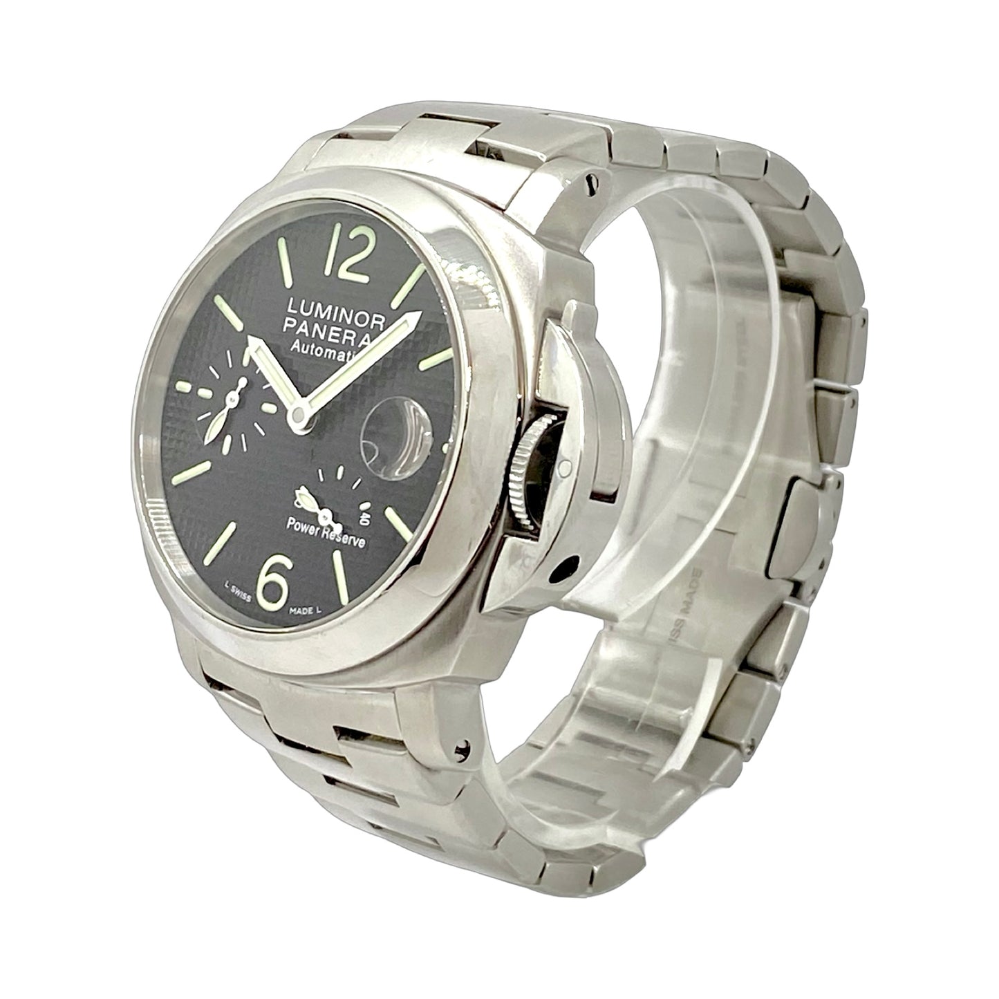 Panerai Luminor Automatic Power Reserve PAM00241 40mm Stainless Steel Black "Clous de Paris" Dial