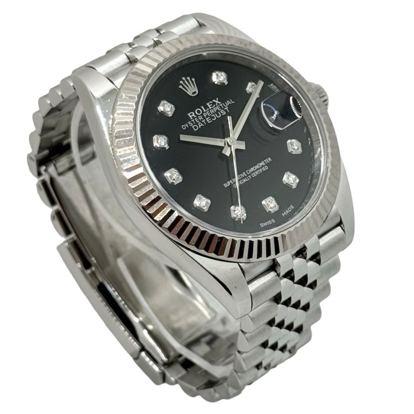 Rolex Datejust II 41 mm Black Diamond Dial Oystersteel Jubilee Bracelet 126334