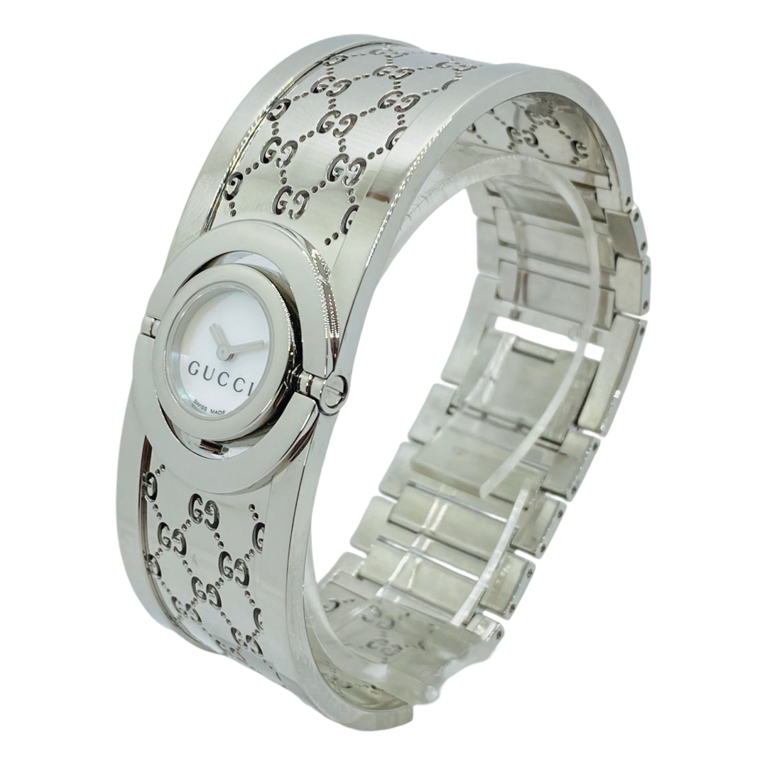 Gucci Twirl Bangle 112L Small Mother-of-Pearl Dial YA112510