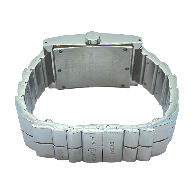S.T. Dupont Geometrie Blue Date Paris Quartz Watch Stainless Steel Bracelet