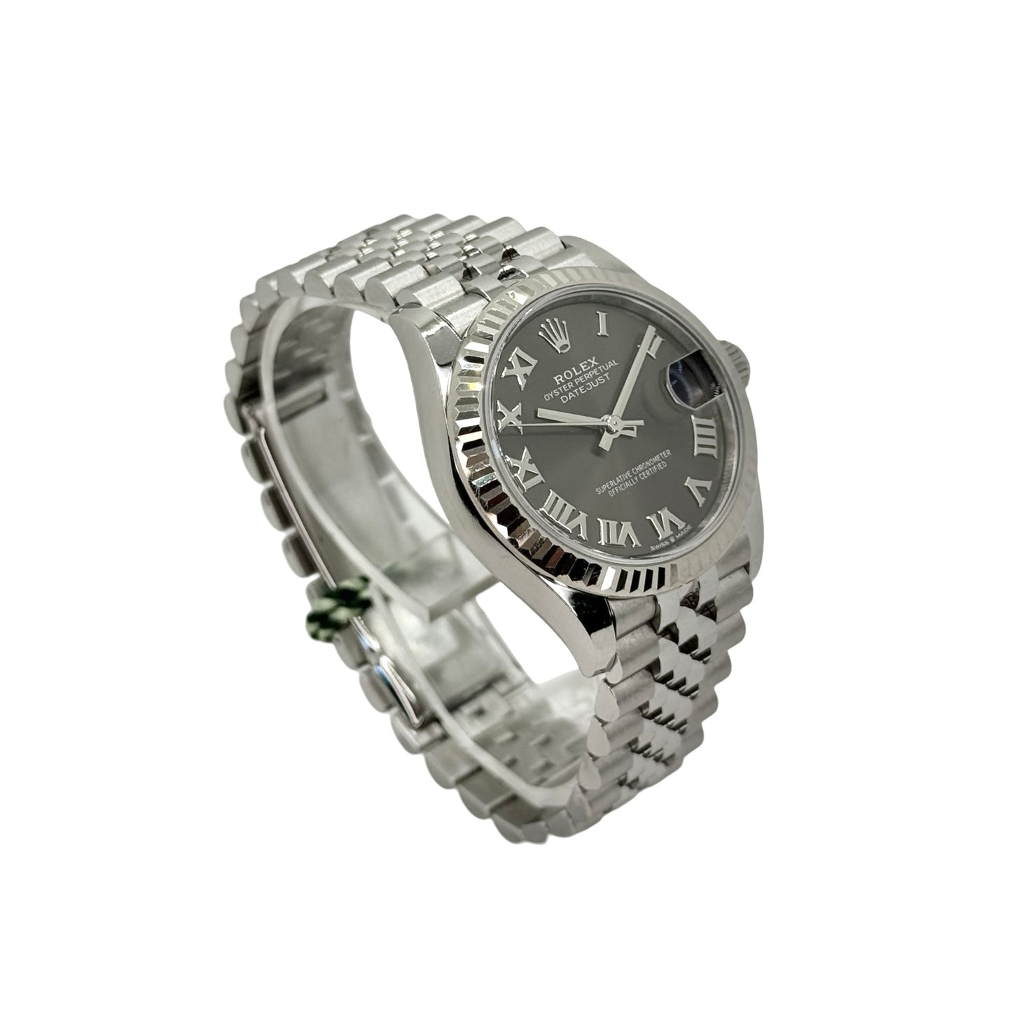 Rolex Datejust 31 Dark Grey Dial Fluted Bezel Oystersteel Jubilee Bracelet 278274