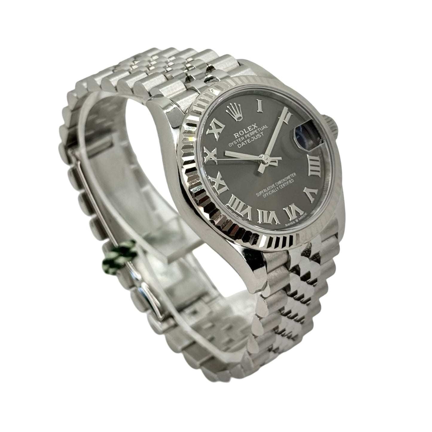 Rolex Datejust 31 Dark Grey Dial Fluted Bezel Oystersteel Jubilee Bracelet 278274