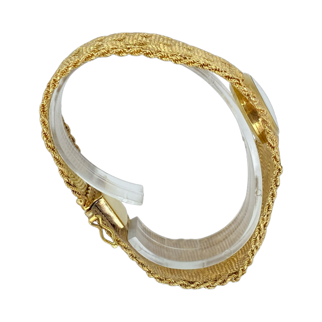 Bueche Girod 18K Yellow Gold Manual Wind Watch Mesh Bracelet