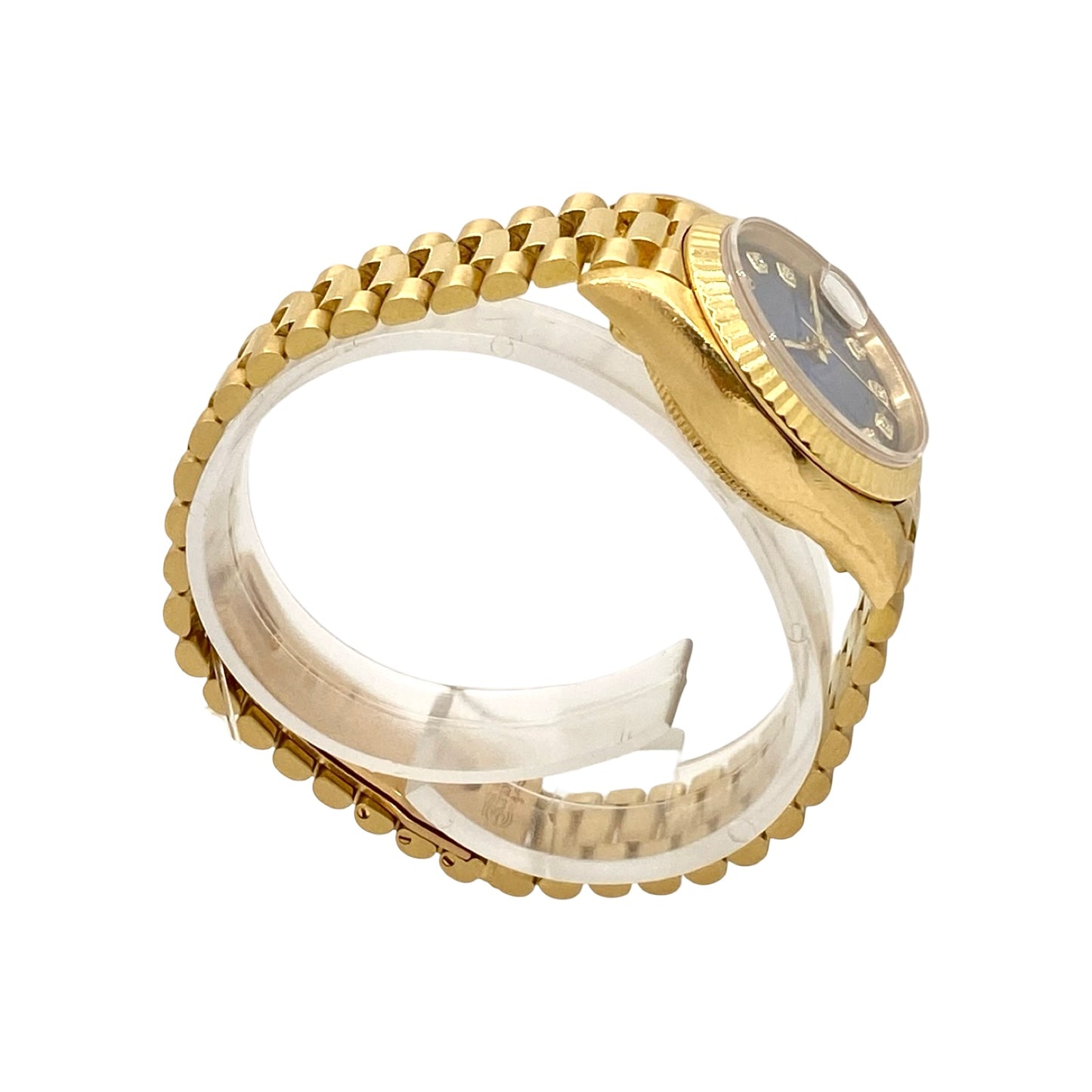 Rolex Datejust 18K Solid Gold Factory Blue Vignette Diamond Dial 69178 C.1996
