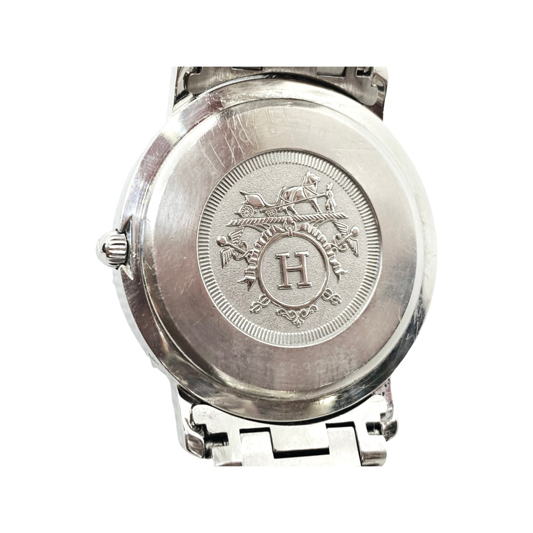 Hermes Clipper Quartz Watch 36mm Gray Dial Stainless Steel Bracelet CL6.710