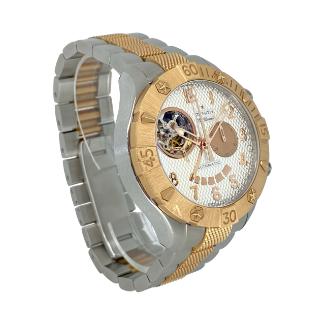 Zenith Defy Classic Open El Primero 18K Rose Gold/ Steel White Dial 86.0526.4021/01.M527
