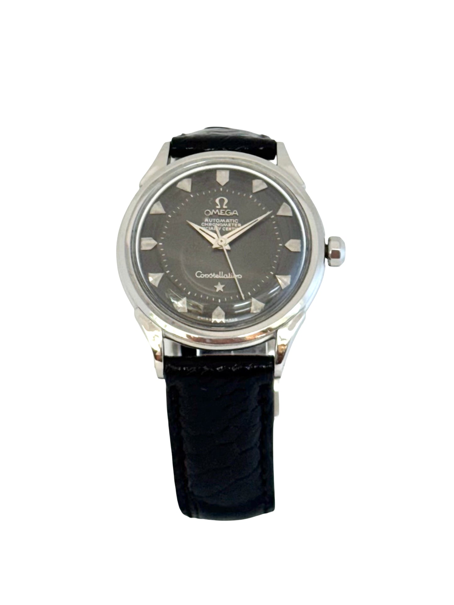 Omega Constellation Officially Certified Chronometer Pie Pan Black Shark Tooth Dial 2852
