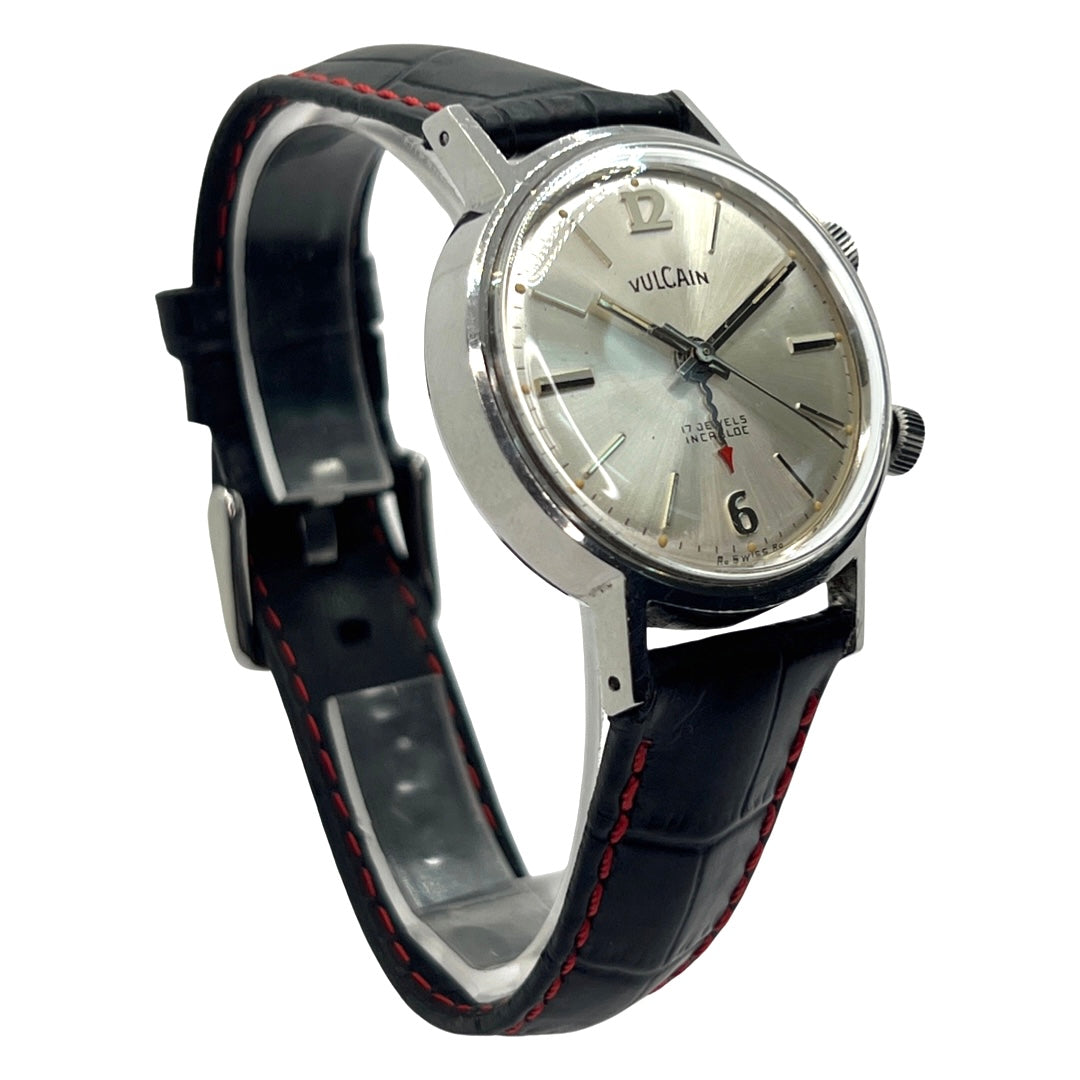 Vulcain Cricket Alarm Anti Magnetic Incabloc Stainless Steel 34mm