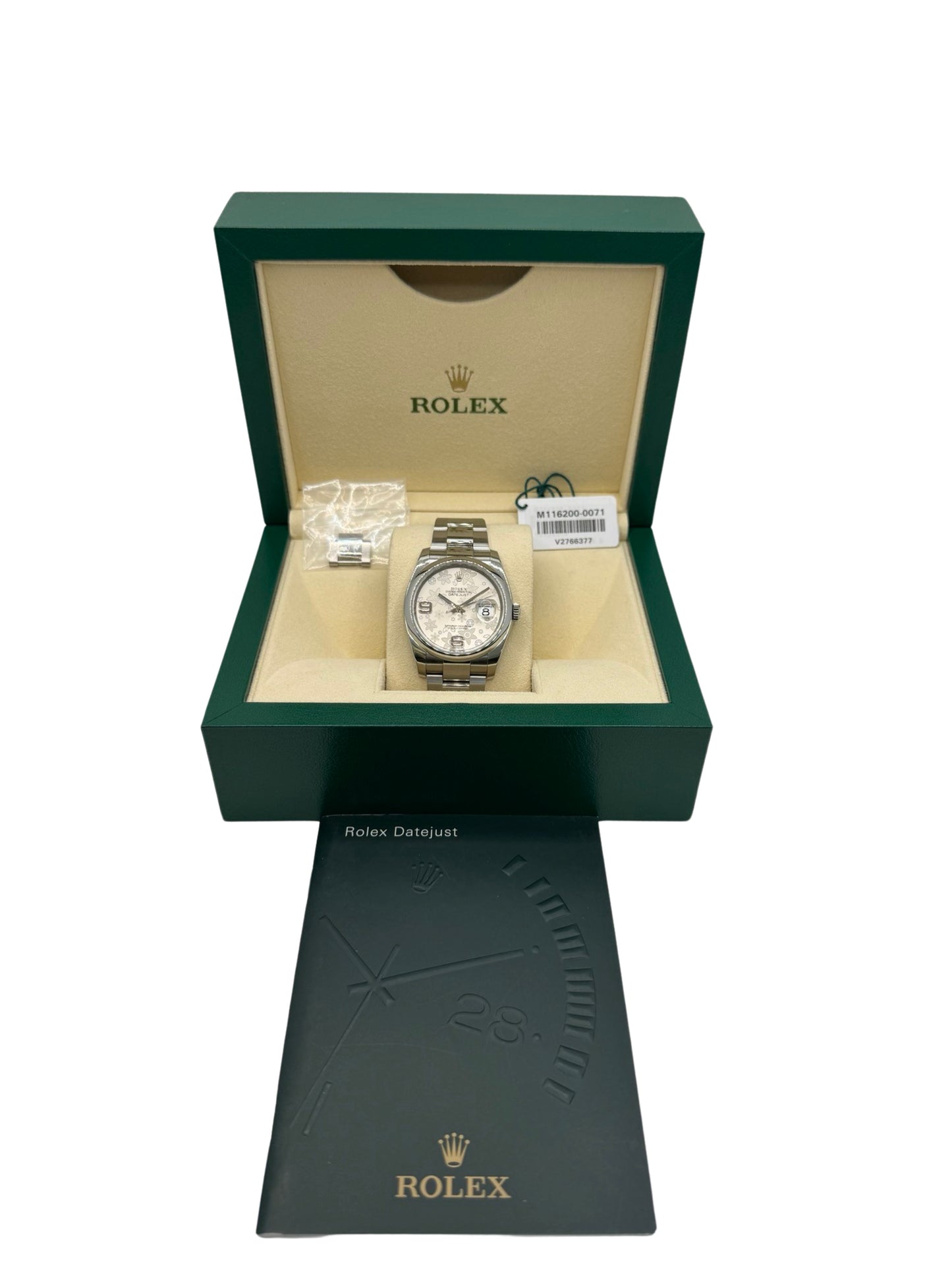 Rolex Datejust 36 Silver Floral Dial Oystersteel Bracelet M116200-0071