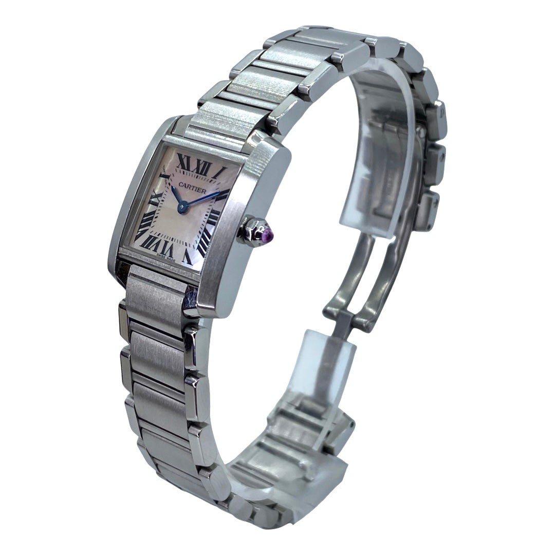 Cartier Women's Tank Française Pink Mother-of-Pearl Dial 2384
