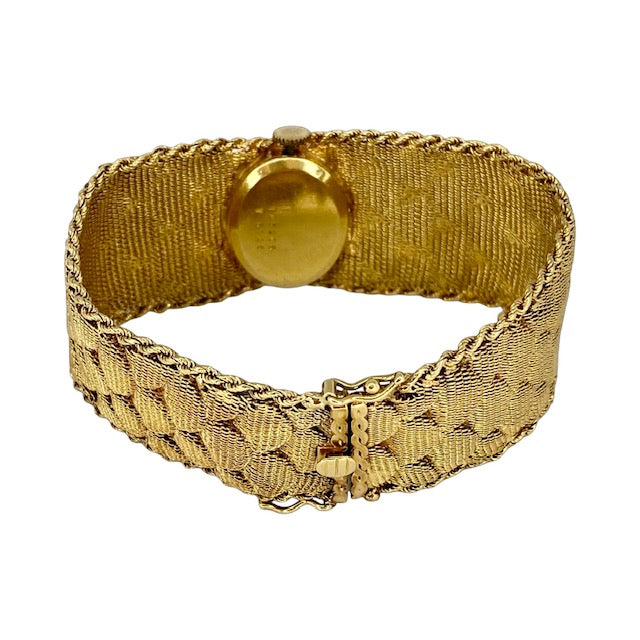 Bueche Girod 18K Yellow Gold Manual Wind Watch Mesh Bracelet