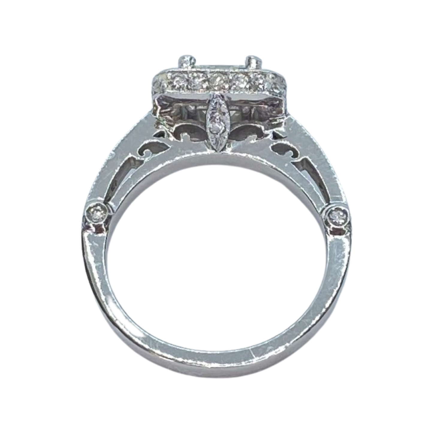 Platinum Princess Cut Diamond Halo Ring