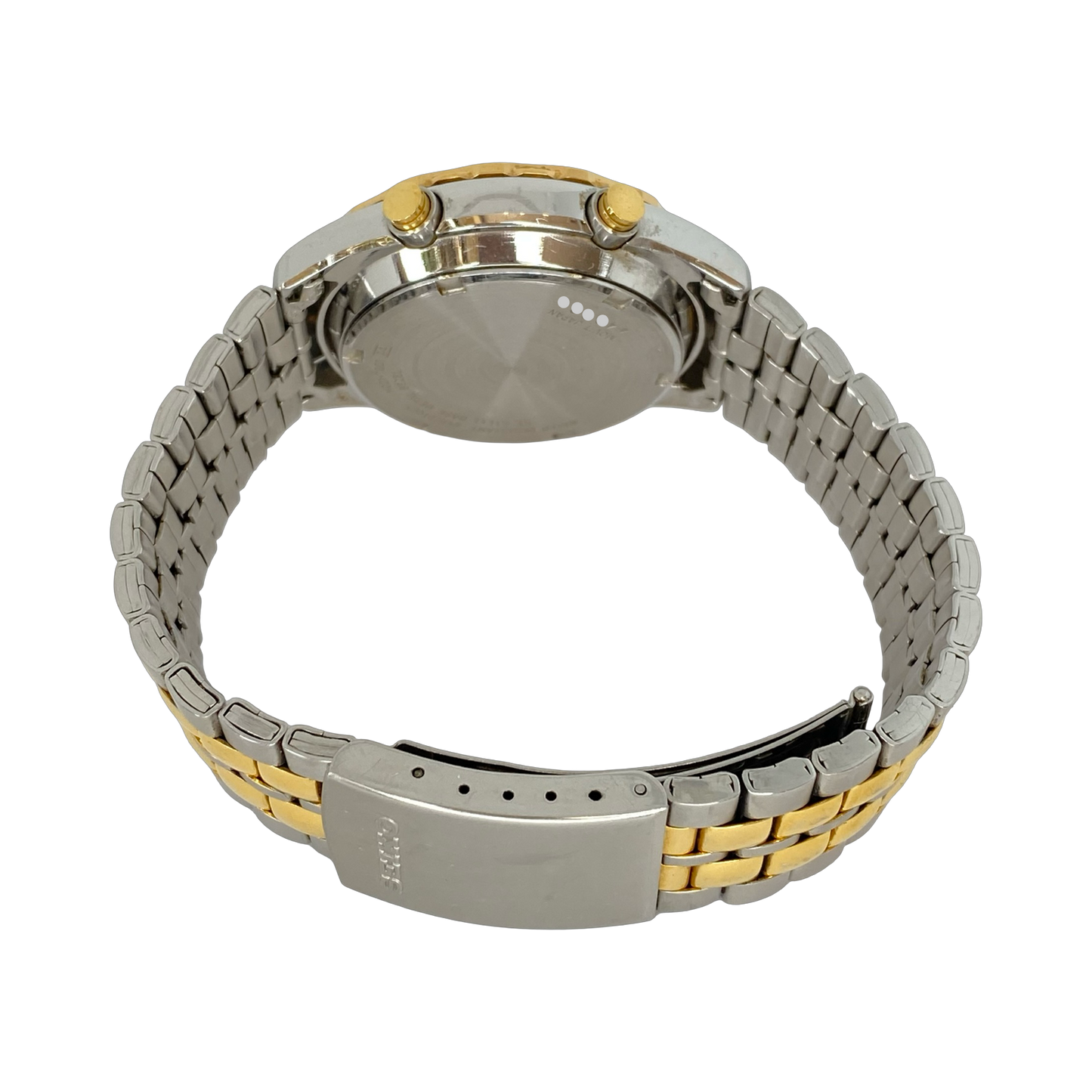 Seiko World Time Pilot Chronograph Ana/Digi Gold/ Steel H021-7001 Pre-Owned C.2004