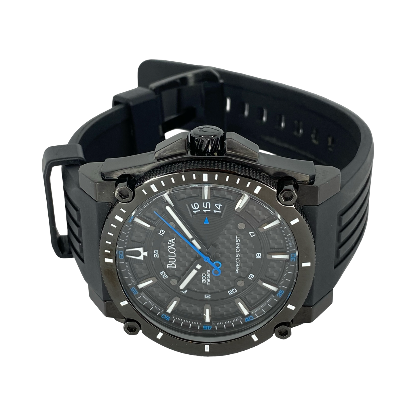 Bulova Precisionist Quartz Black Men's Watch 98B142 Pre-owned