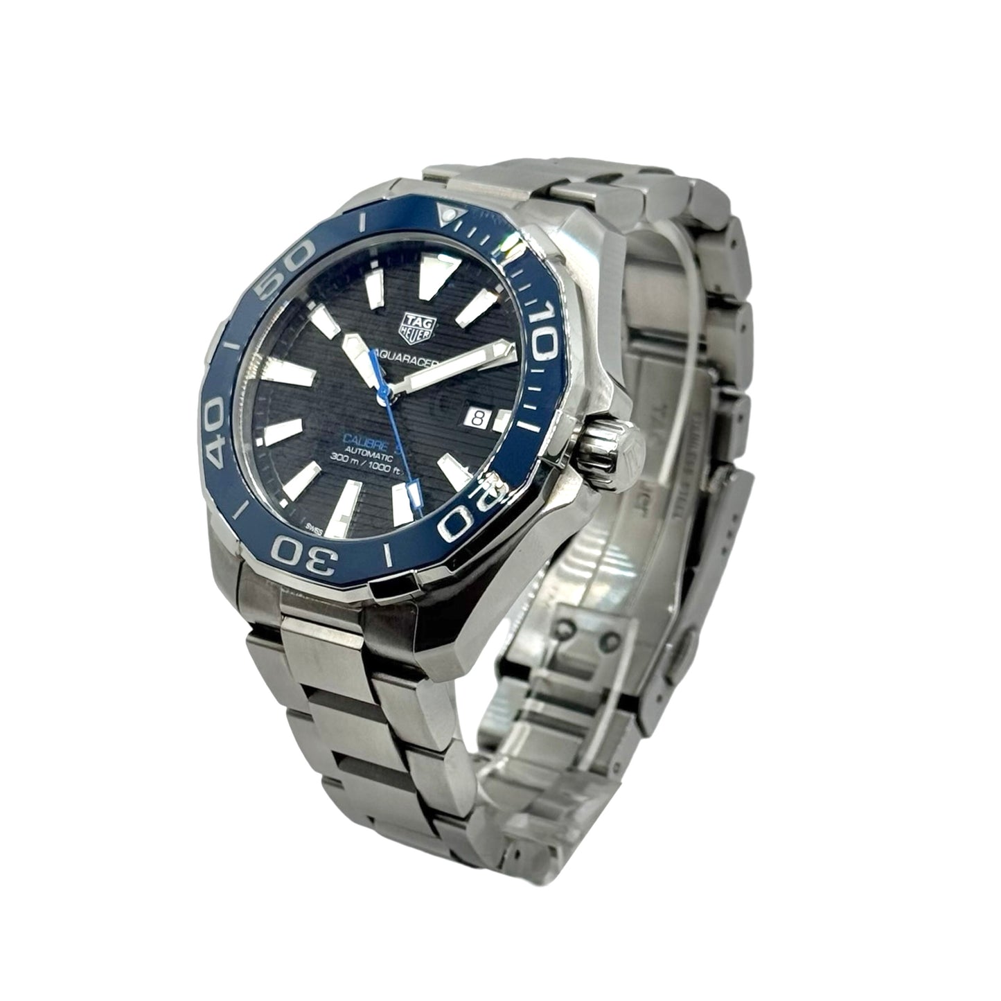 TAG Heuer Aquaracer Black Dial/Blue Bezel Automatic Stainless Steel WAY201C.FC6395