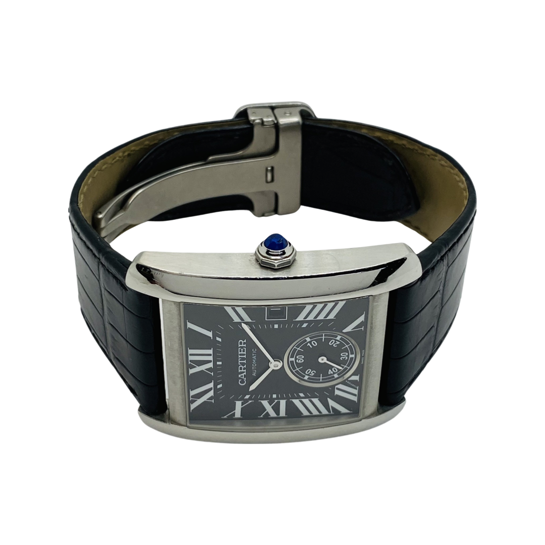Cartier Tank MC Black Guillochè Dial W5330004/ 3589