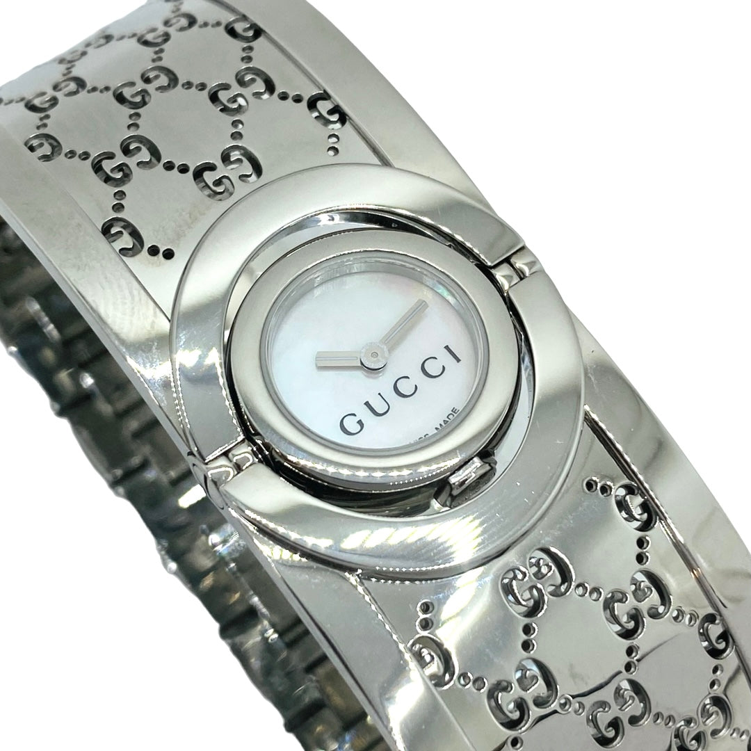 Gucci Twirl Bangle 112L Small Mother-of-Pearl Dial YA112510