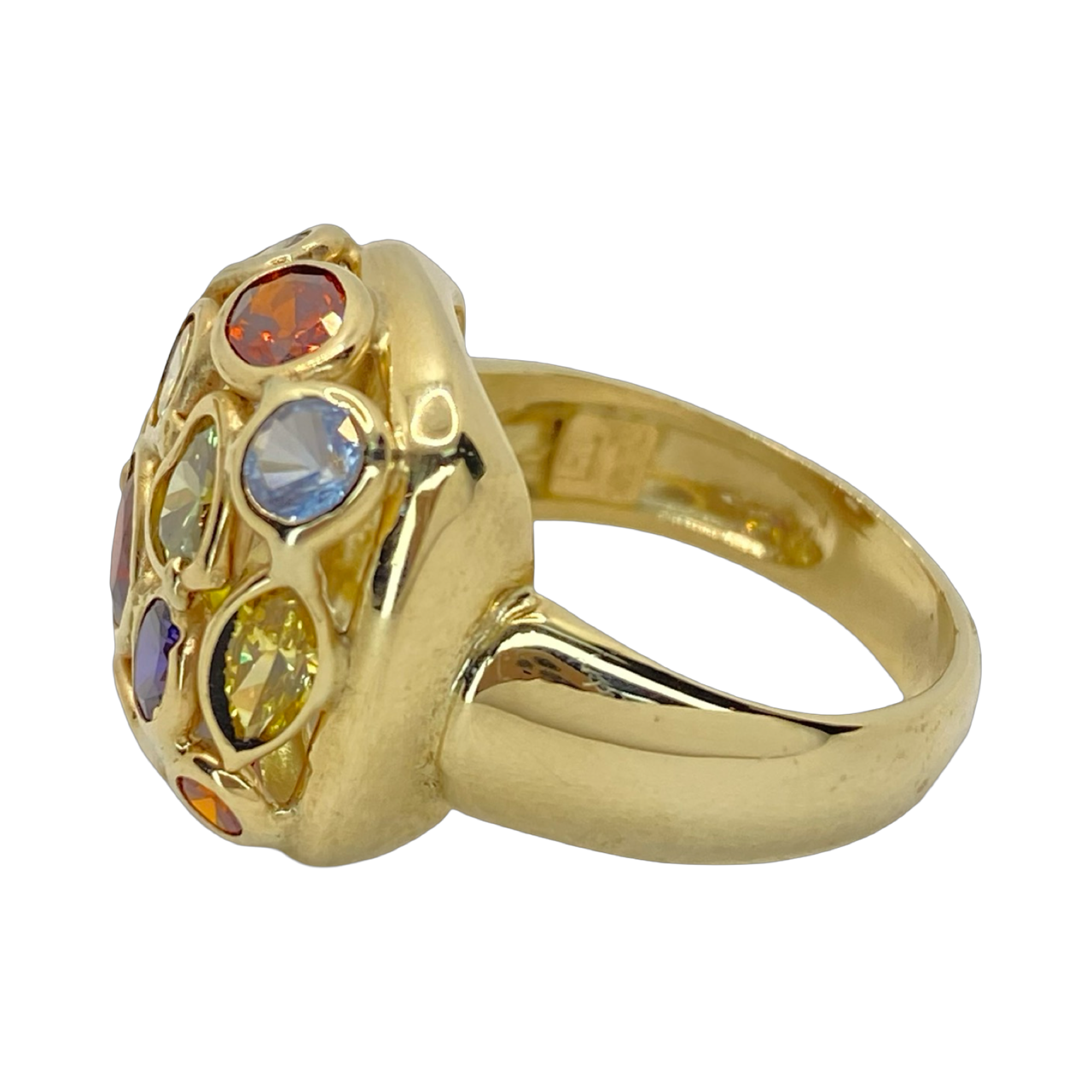 14K Yellow Gold Happy Gems Ring