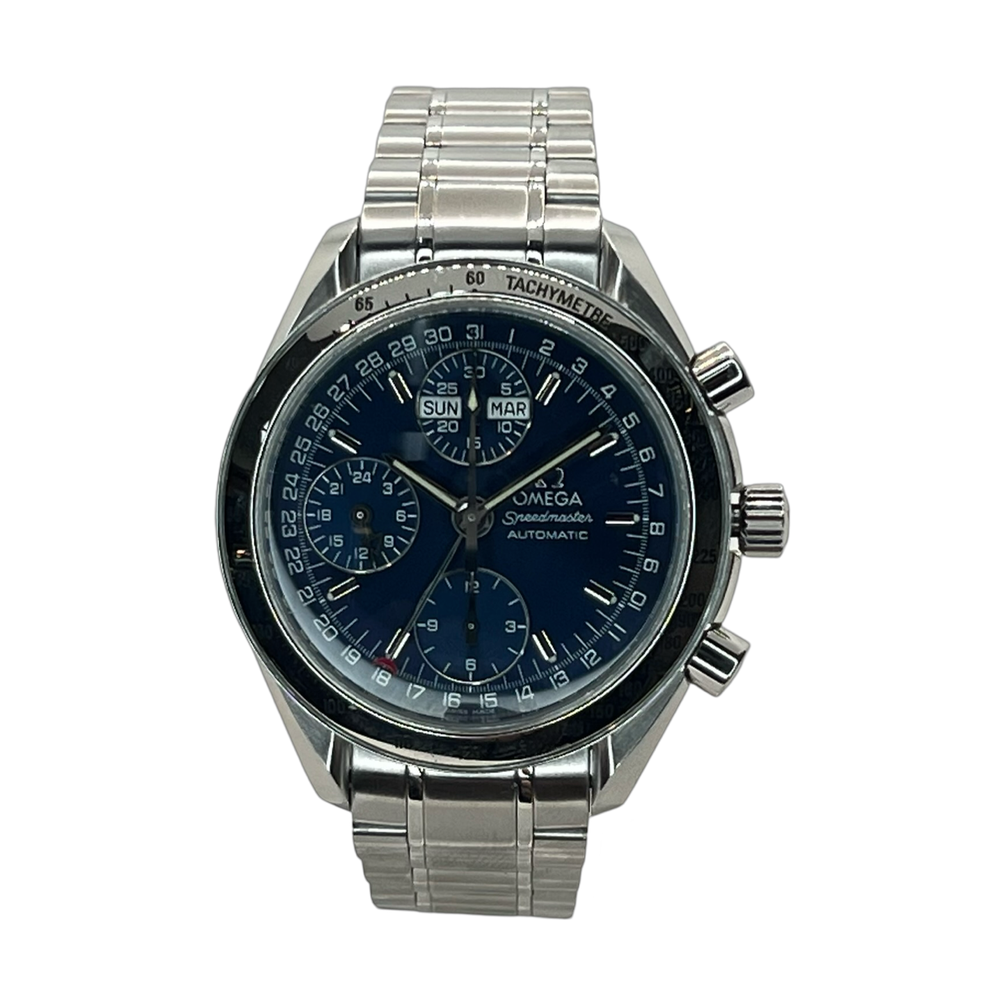 Omega Speedmaster Day-Date Automatic Chronograph 39mm Blue Dial 3523.80.00
