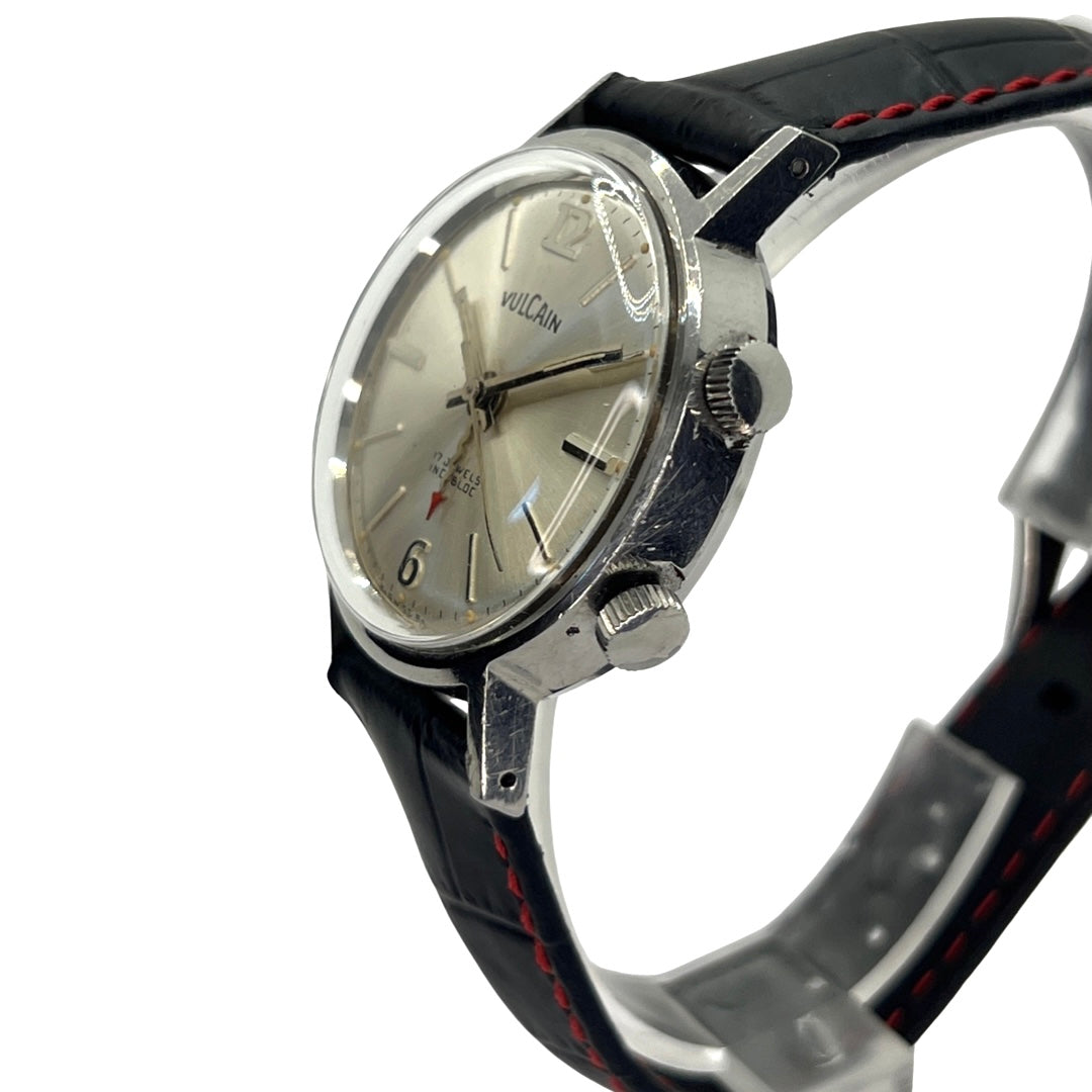 Vulcain Cricket Alarm Anti Magnetic Incabloc Stainless Steel 34mm