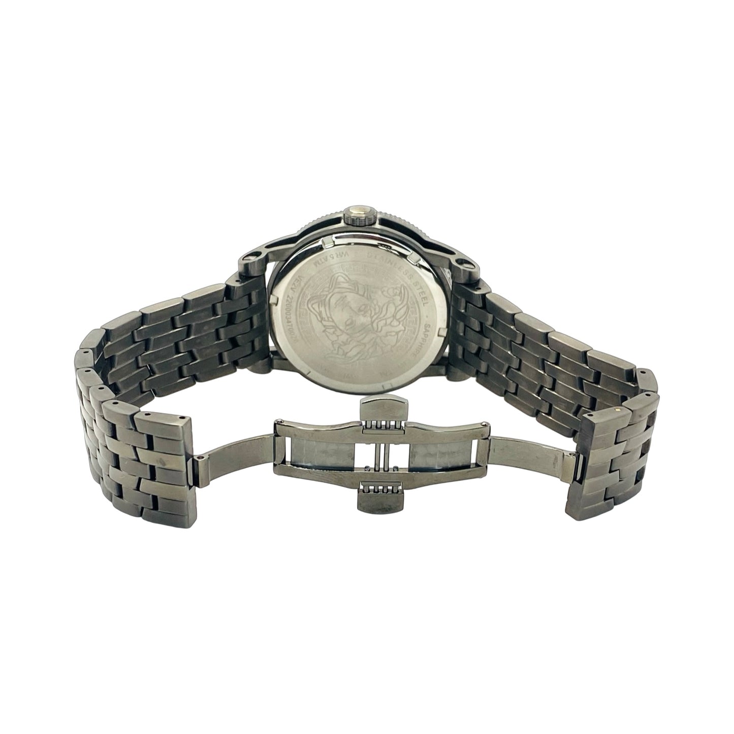 Versace V-Palazzo Quartz Black Ion Plated Stainless Steel with Diamond Bezel VE2V00922