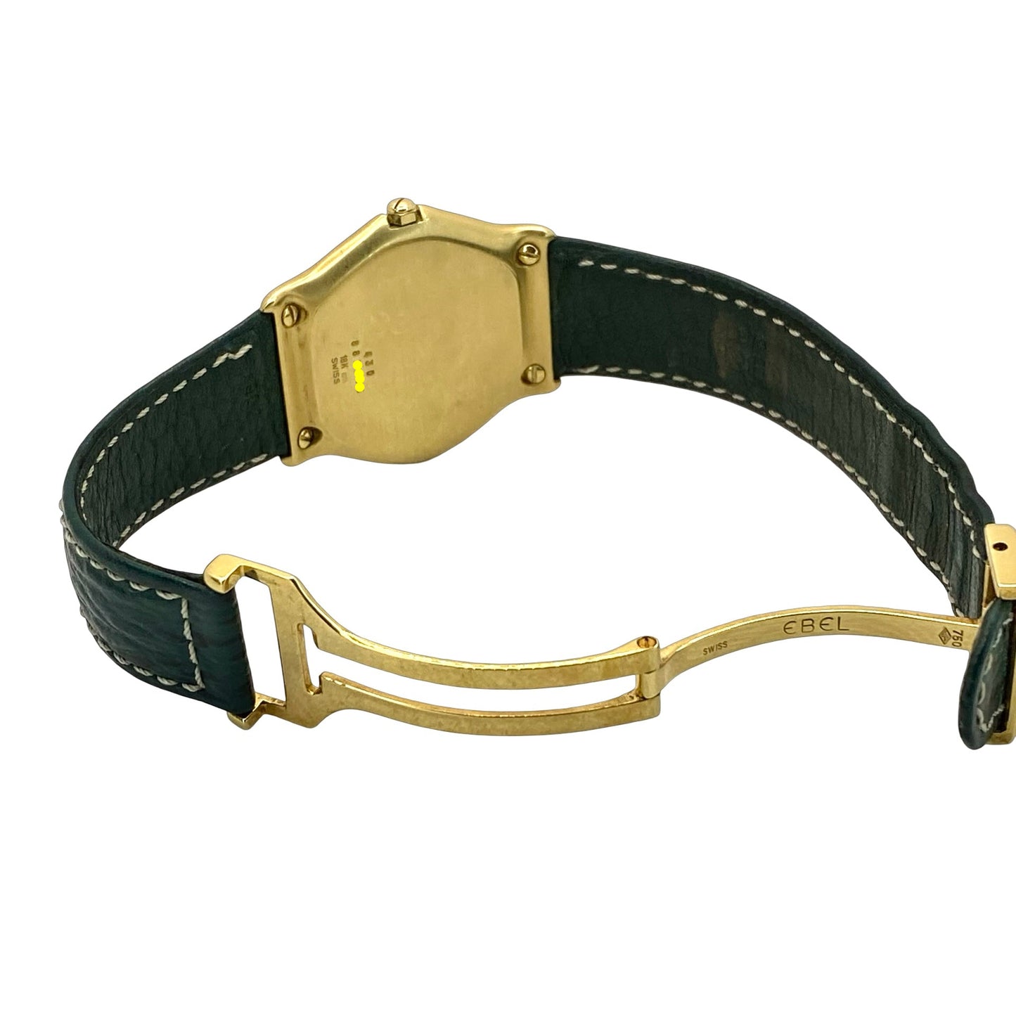Ebel Sport Classic 1911 35mm 18K Yellow Gold Swiss Quartz Green Shark Skin Leather Ref.883903