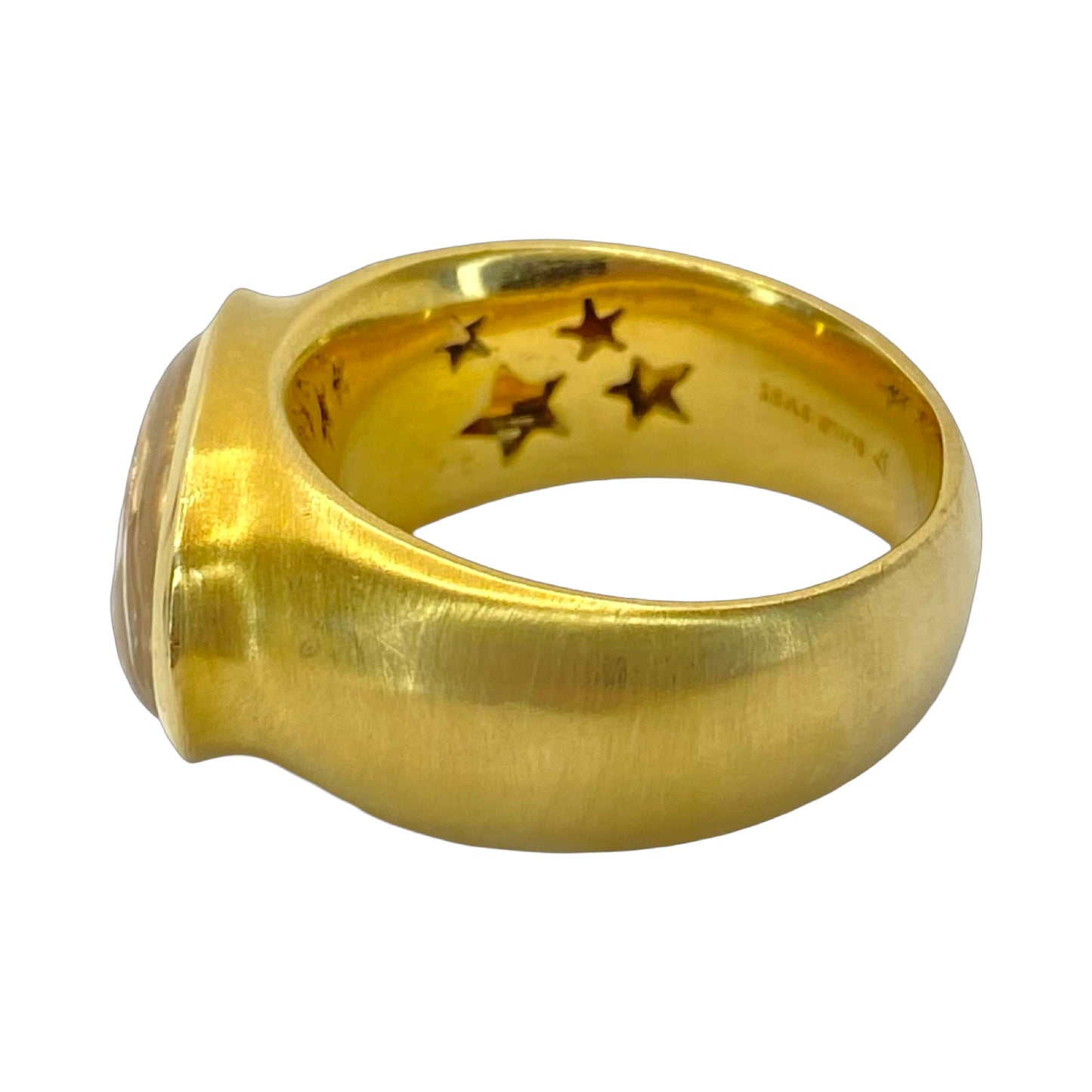 Estate Jewelry 18K Yellow Gold H.Stern Quartz Cabochon Rock Crystal Ring