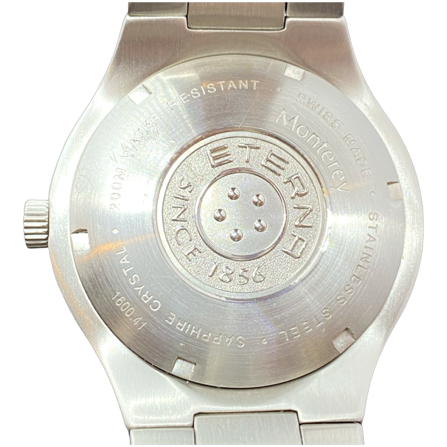 Eterna Monterey 40mm Swiss Quartz Black Dial Stainless Steel Bracelet 1600 41