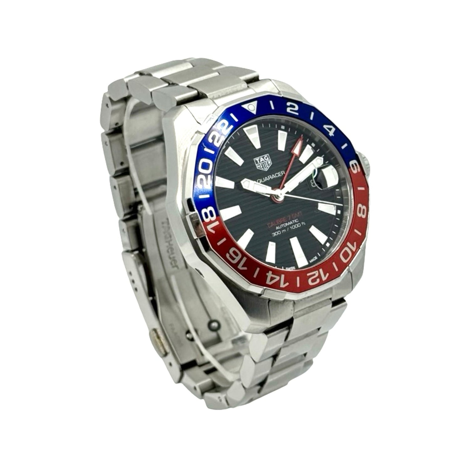 TAG Heuer Aquaracer GMT Automatic Pepsi Bezel Stainless Steel Bracelet WAY201F.BA0927