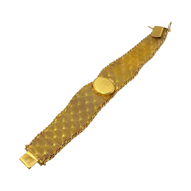 Bueche Girod 18K Yellow Gold Manual Wind Watch Mesh Bracelet