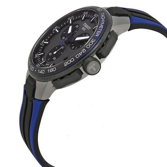 Tissot T-Race Cycling Quartz Chronograph Black/Blue Silicone Strap T111.417.37.441.06