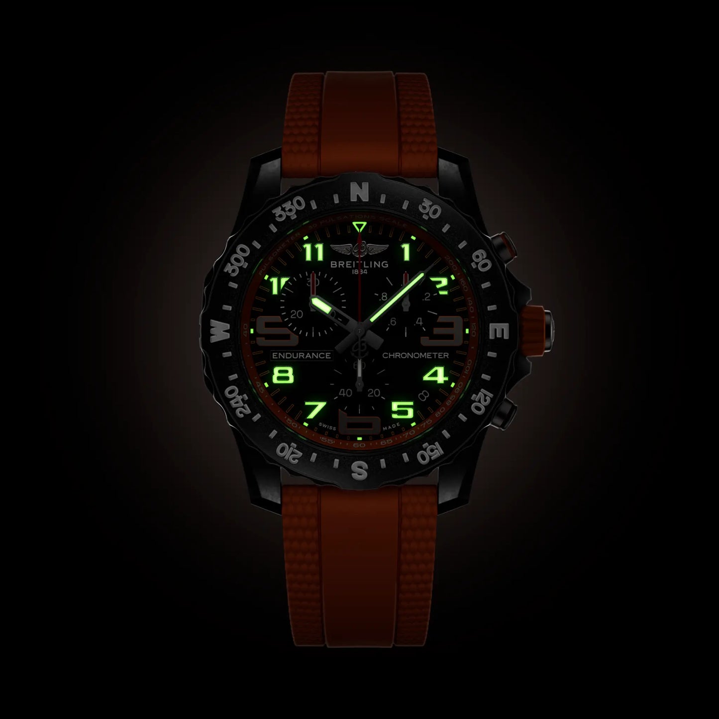 Breiting Endurance Pro 44 Black Dial Orange Rubber Strap X82310A51B1S2