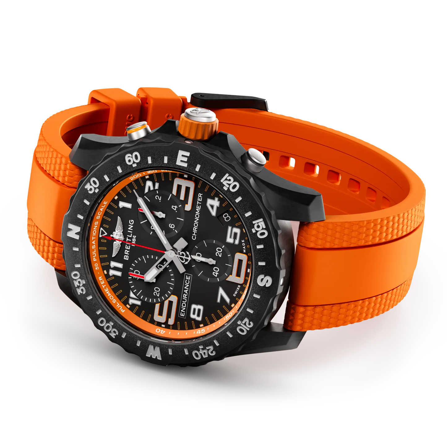 Breiting Endurance Pro 44 Black Dial Orange Rubber Strap X82310A51B1S2