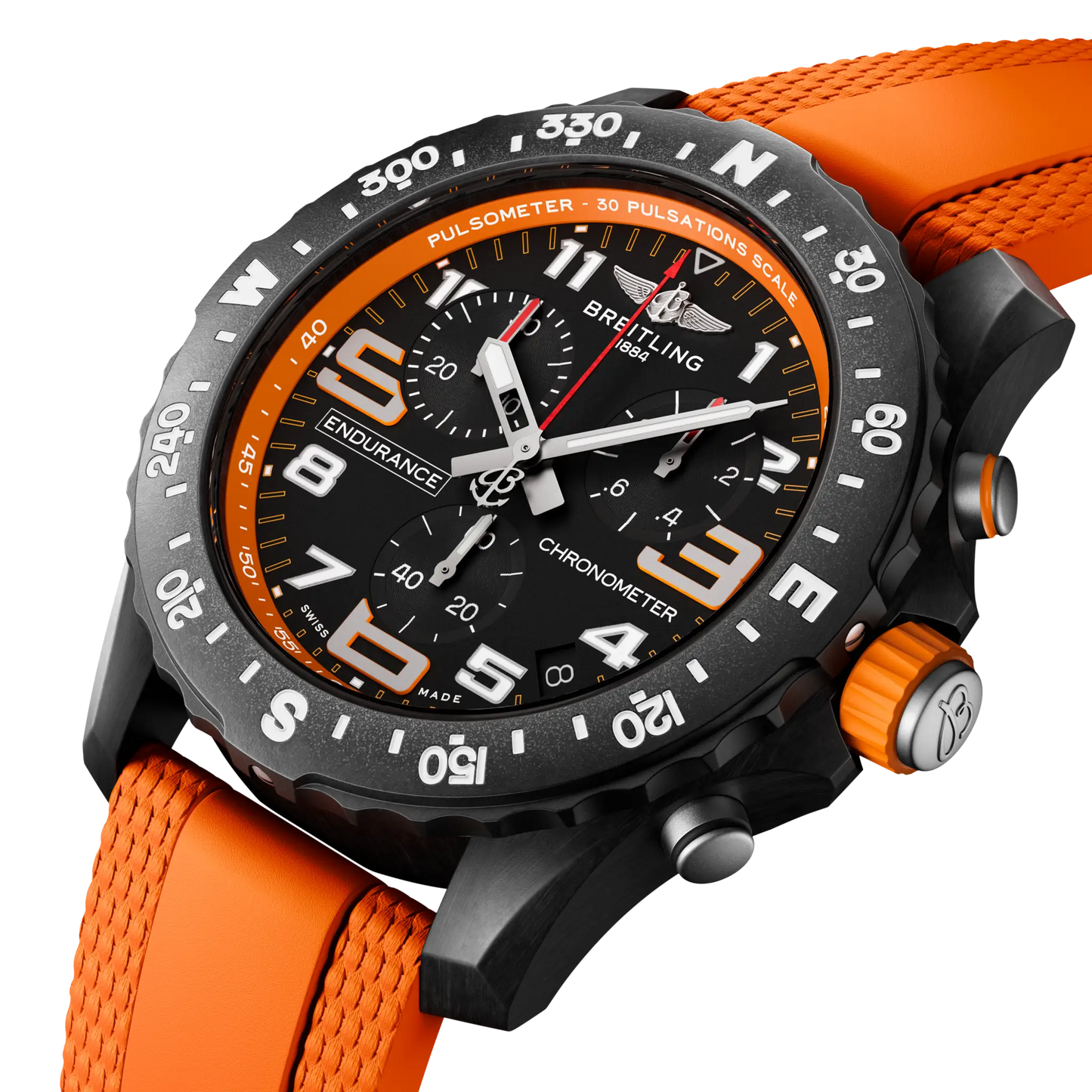 Breiting Endurance Pro 44 Black Dial Orange Rubber Strap X82310A51B1S2