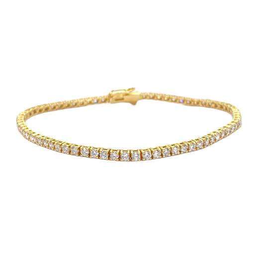 14K Yellow Gold Diamond Tennis Bracelet