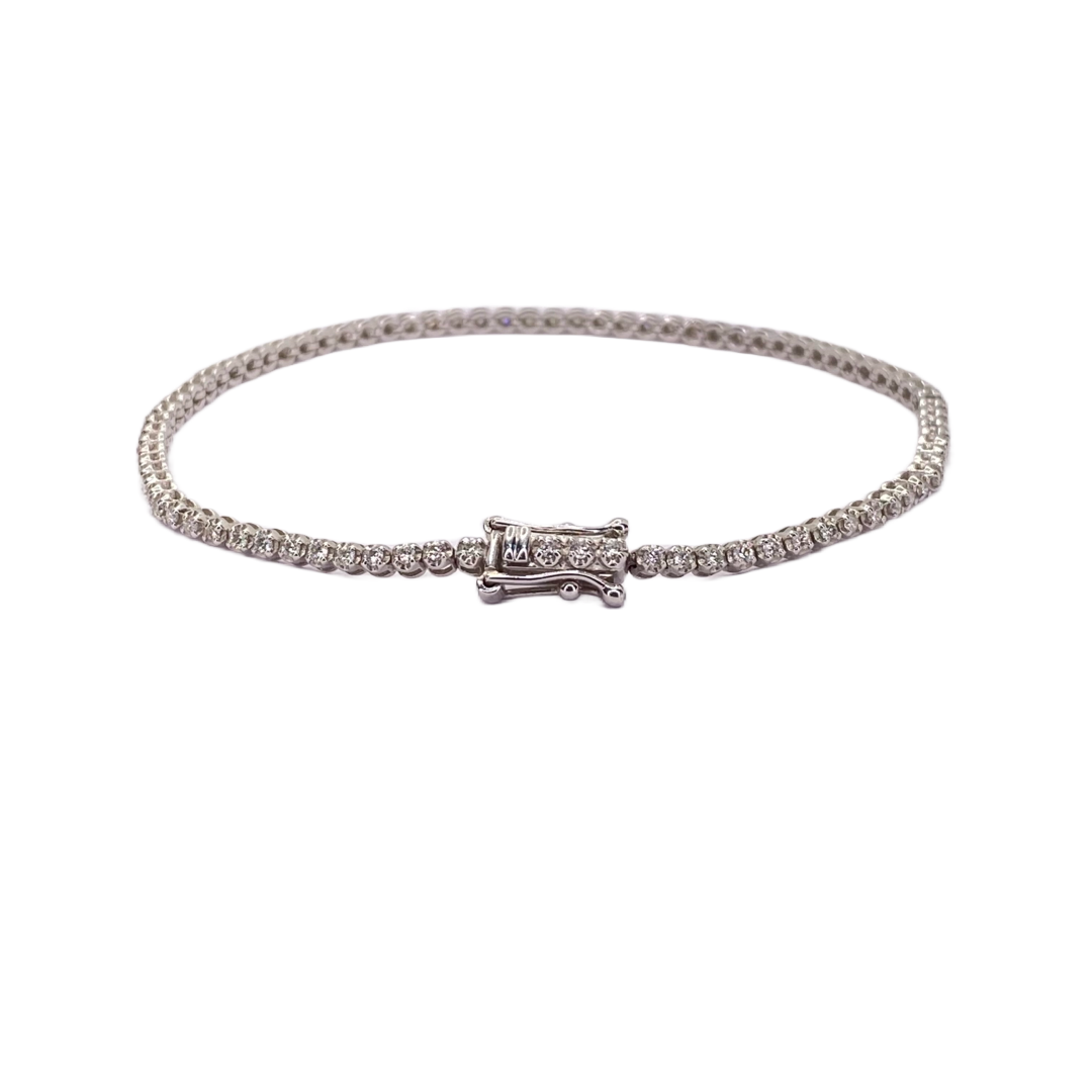 14K White Gold Diamond Tennis Bracelet