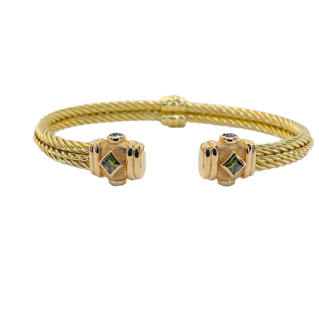 14K Yellow Gold Twisted Rope Bangle Bracelet