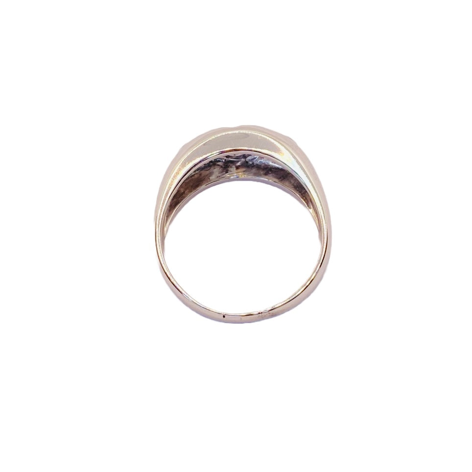 14K White Gold Diamond Mens Ring