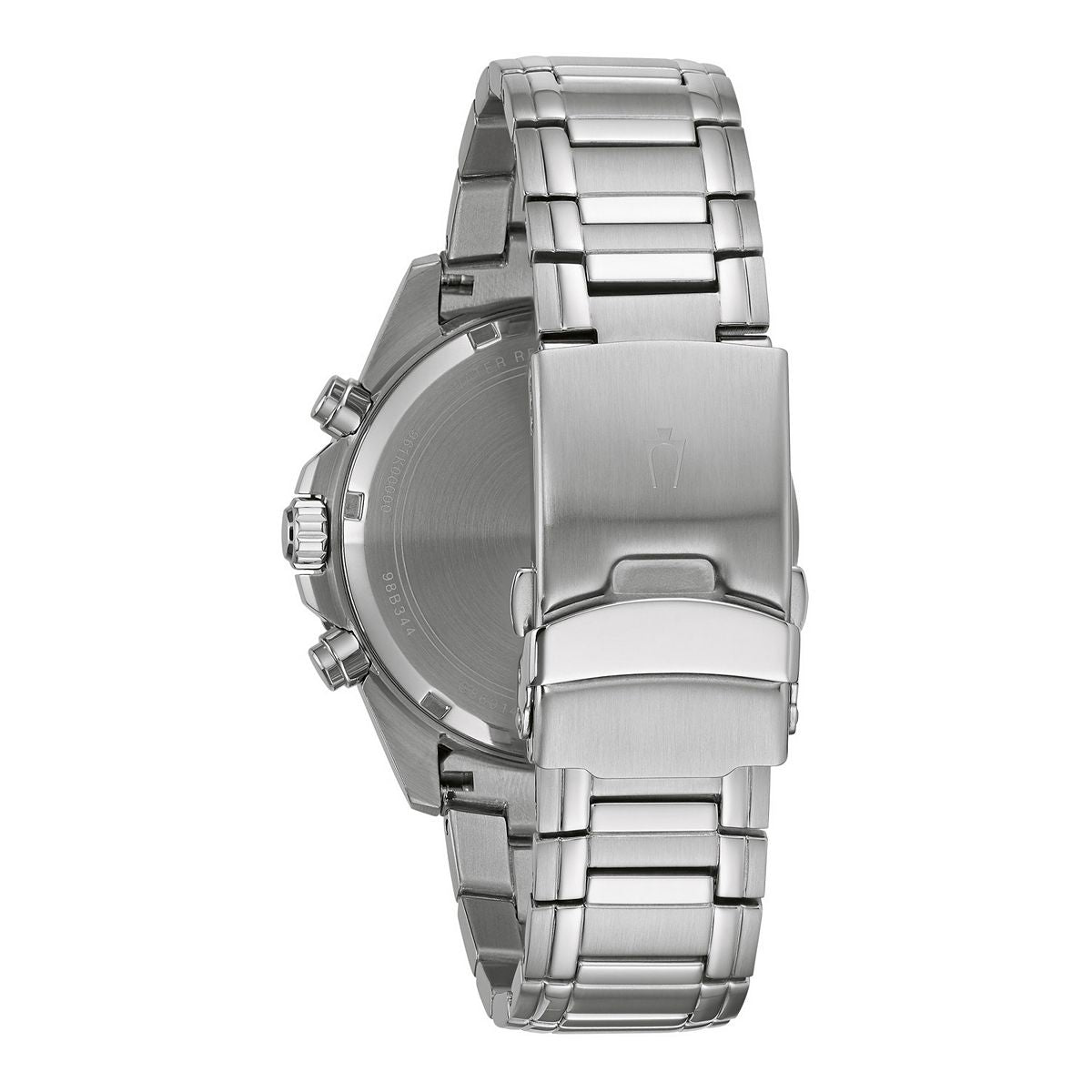 Bulova Mens Stainless Steel Blue Dial Chronograph 98A245