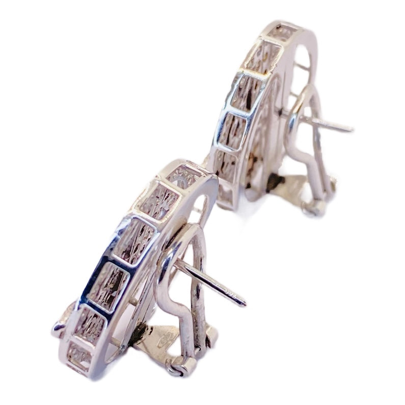 18K White Gold Diamond Earrings