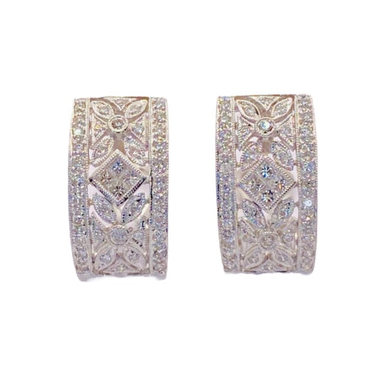18K White Gold Diamond Earrings
