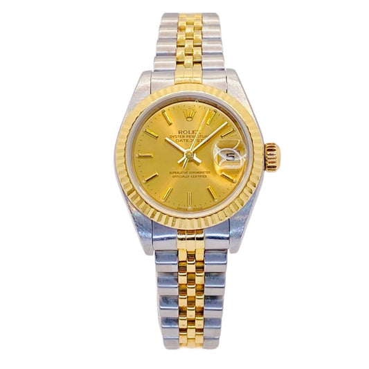 Rolex Datejust 26 18K and Steel Ref.79173 Champagne Dial