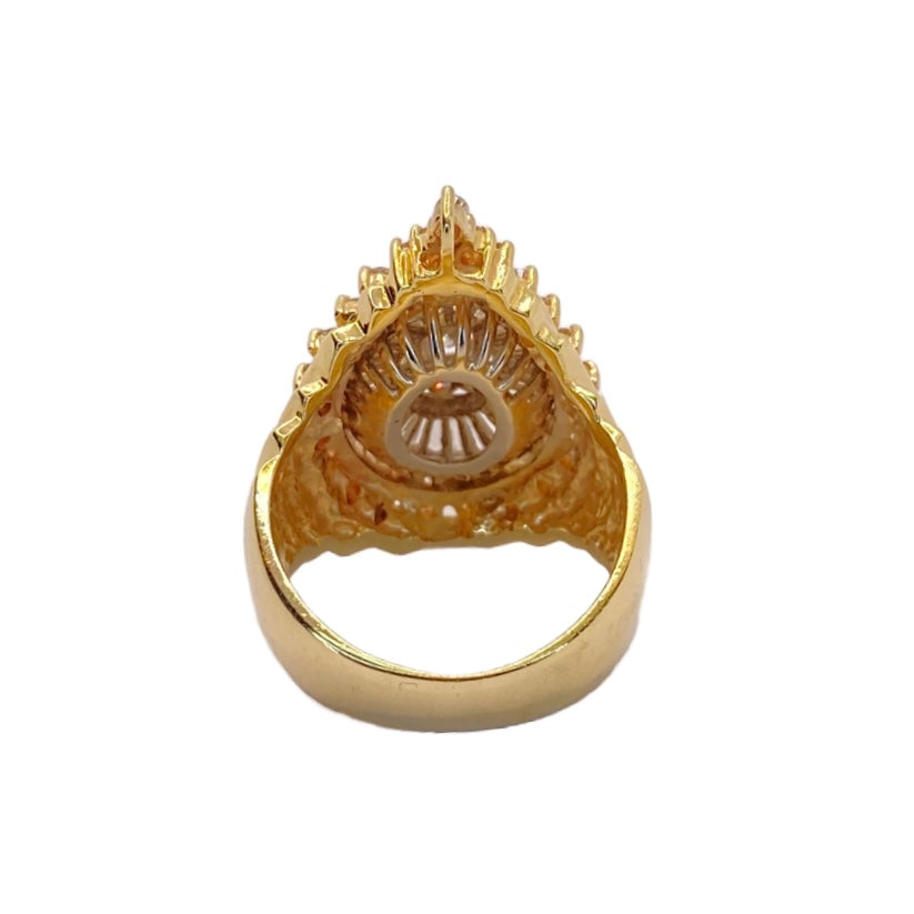 Estate Jewelry 14K Yellow Gold Diamond Cocktail Ring