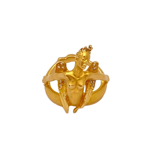 Estate Jewelry 18K Yellow Gold Carrera Y Carrera Ring