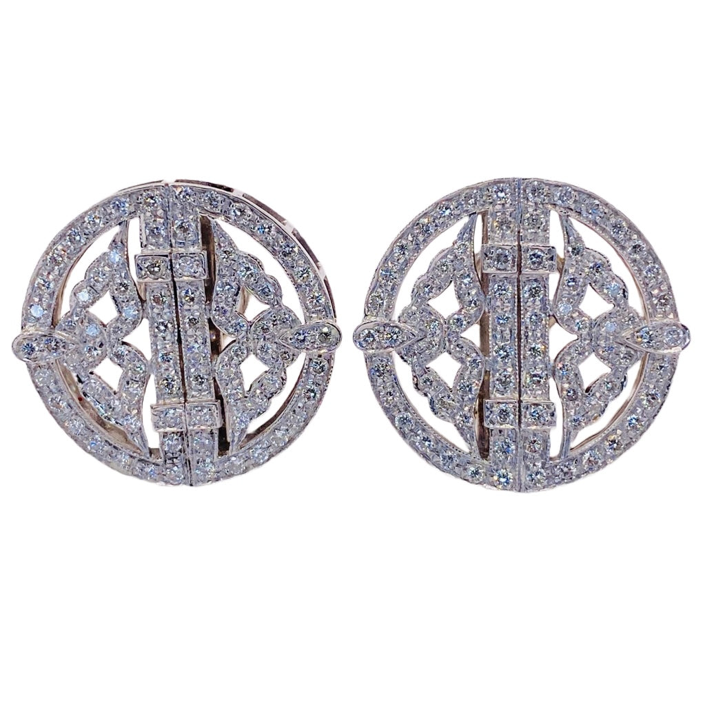18K White Gold Diamond Earrings