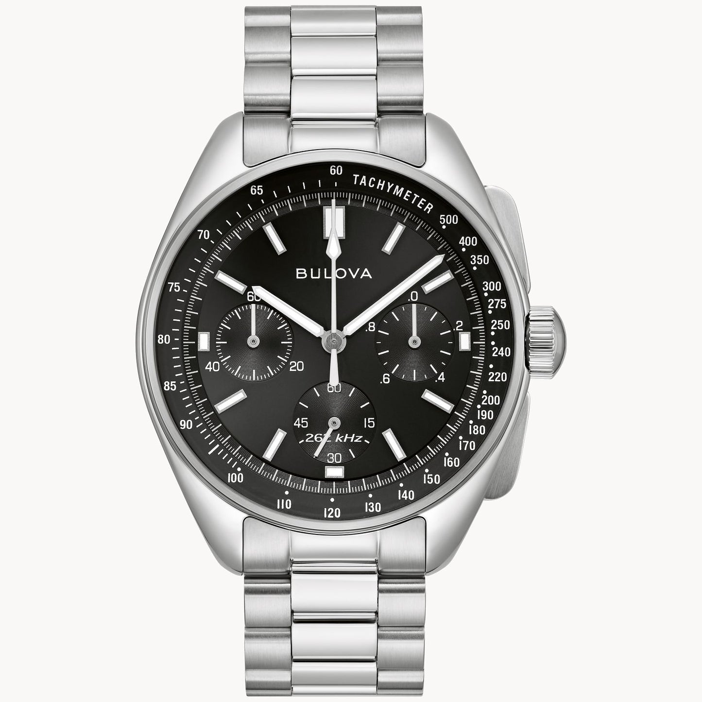 BULOVA Archive Series Lunar Pilot Black Dial Stainless Steel Bracelet 96K111