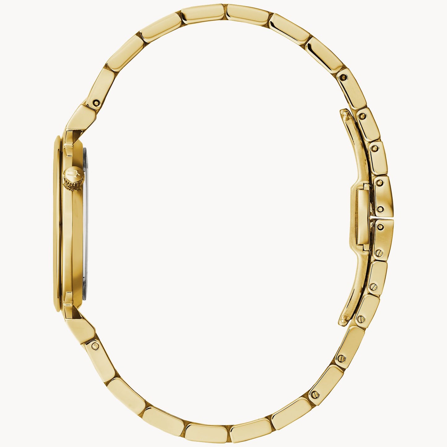 Bulova Classic Regatta Gold Tone White Mother-of-Pearl Diamond Dial 97P149